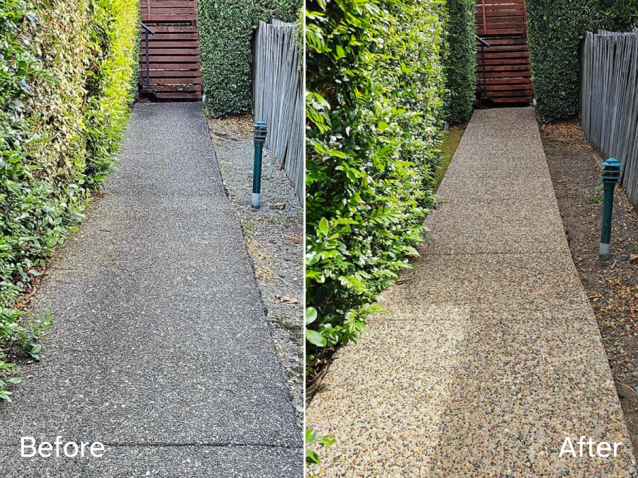 Brisbane path cleaning before and after