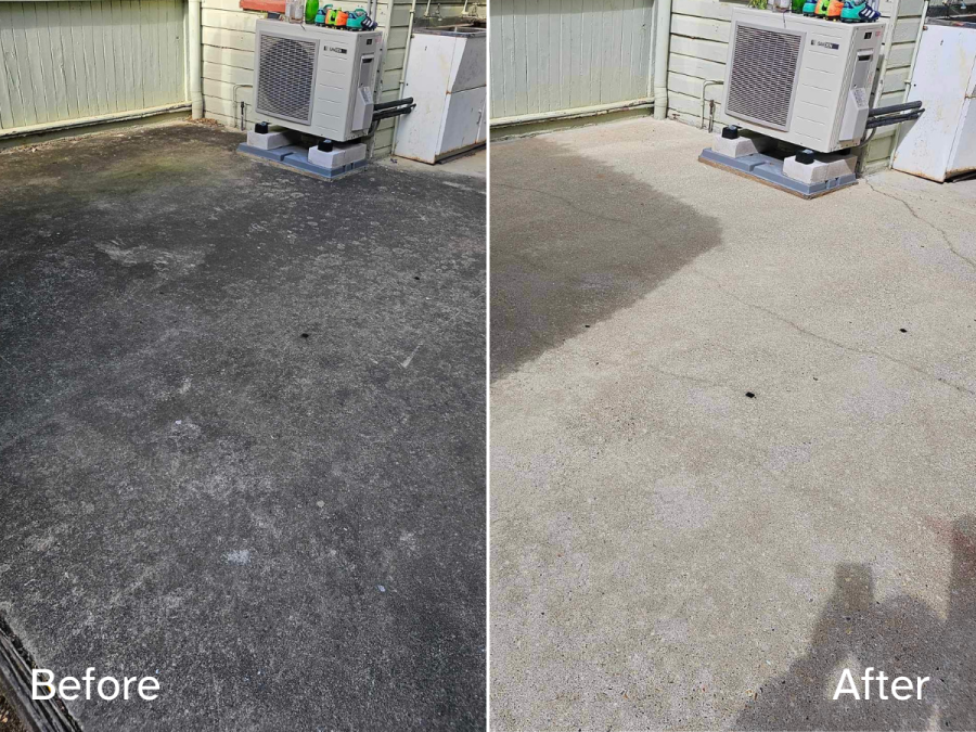 back patio high pressure cleaning before and after
